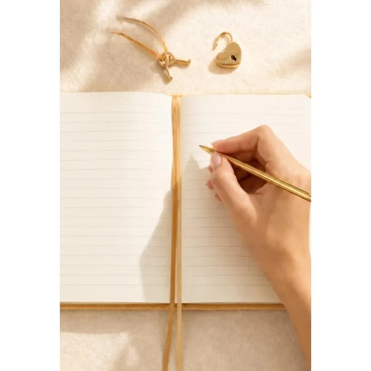 VICTORIA'S JOURNALS 126-2754 HUSH HUSH KİLİTLİ KUTULU VE KALEMLİ 100gr.192YP.ÇİZGİLİ DEFTER - VİZON