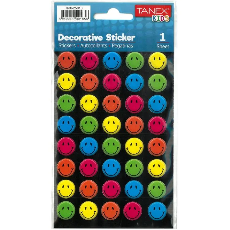 TANEX KIDS TNX-25018 DEKORATİF ETİKETLER - GÜLEN YÜZLER SERİSİ STICKER