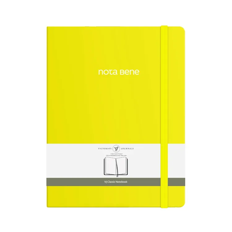 VICTORIA'S JOURNALS NOTE BENE 9217 CLASSIC NOTEBOOK SERT KAPAK 19x25cm 70gr.320 YP. ÇİZGİLİ DEFTER SARI