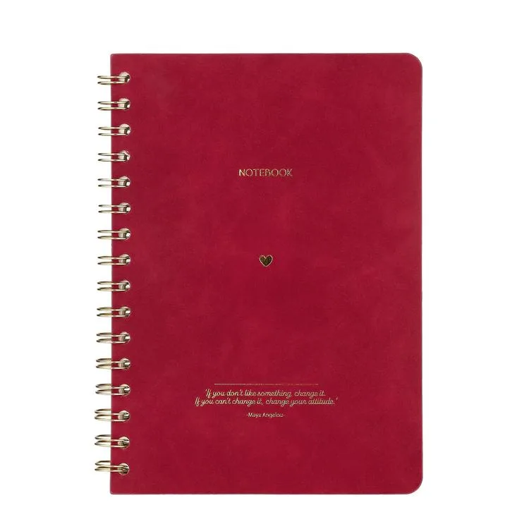 VICTORIA'S JOURNALS 1612 VEGAN DERİ ESNEK KAPAK SPİRALLİ A5 100gr.128 SYF. ÇİZGİLİ DEFTER KIRMIZI