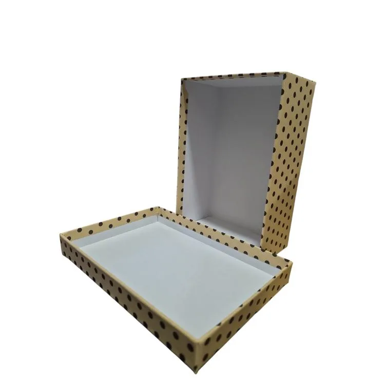 PİN NO:8 PUANTİYELİ BEJ DİKDÖRTGEN HEDİYE KUTUSU 33x25x14,2 cm- TEKLİ