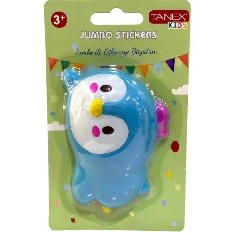 TANEX KIDS TNX-2702801 JUMBO STICKER - SQUISHY JUMBO PUFFY ŞAŞKIN PENGUEN - 1 ADET