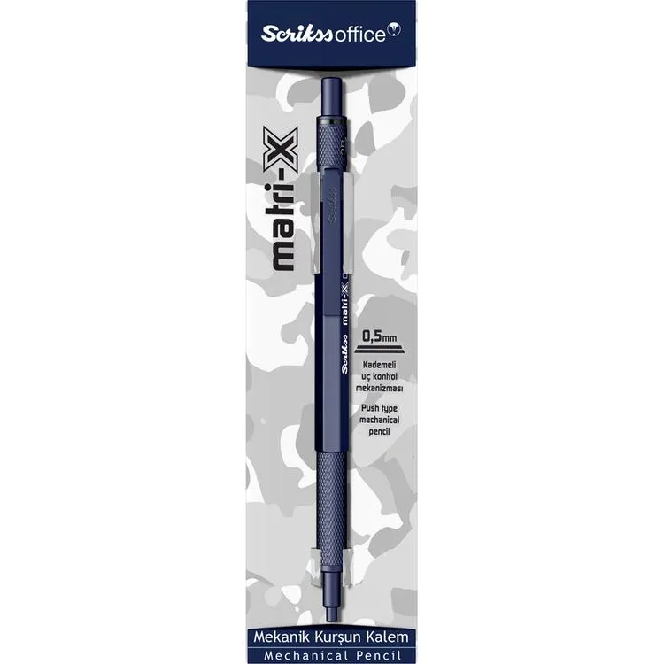 SCRIKSS MATRI-X VERSATİL KALEM 0.5 ŞEFFAF AMBALAJ LACİVERT