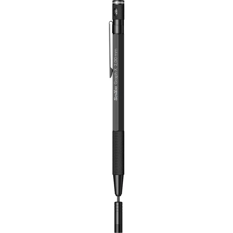 SCRIKSS GRAPH-X METAL 2.0MM VERSATİL KALEM ŞEFFAF KUTULU MAT SİYAH