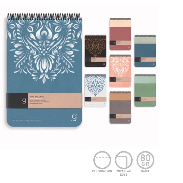 GIPTA THE BLOCK 7004 17x24 SPİRALLİ SERT KAPAK BLOKNOT 80 YP. KARELİ DEFTER