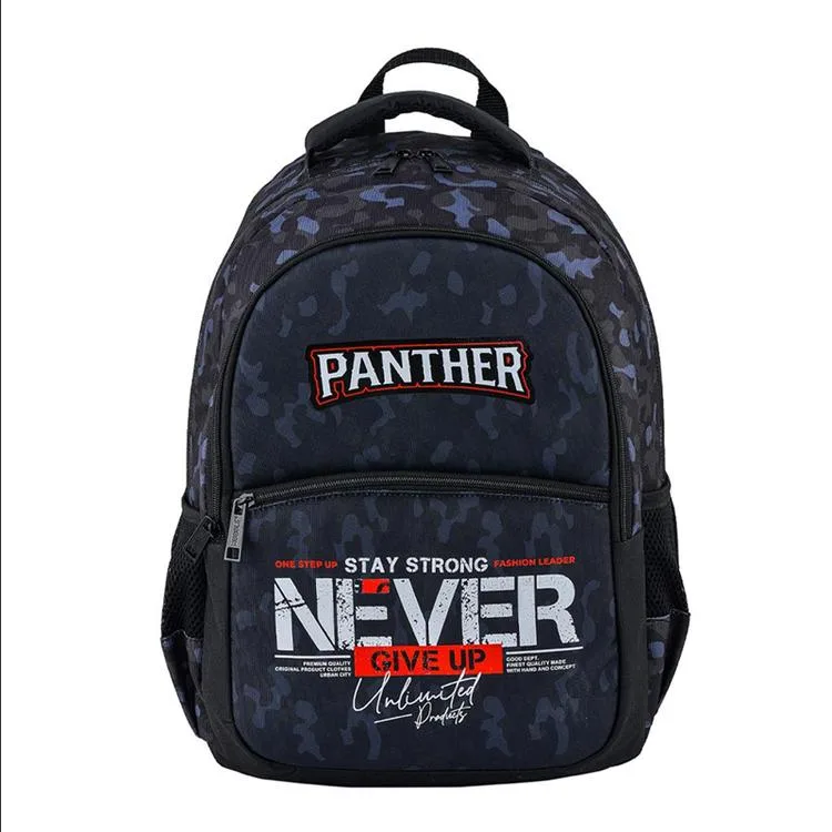 PANTHER PT-9888 NEVER GİVE UP SİYAH 3 GÖZLÜ SIRT ÇANTASI
