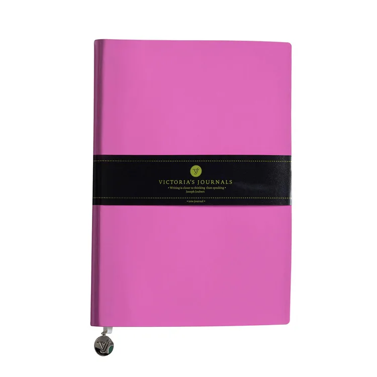 VICTORIA'S JOURNALS 1077 SMYTH RUGAN ESNEK KAPAK 14.8x21cm 80gr. 96YP. ÇİZGİLİ DEFTER PEMBE