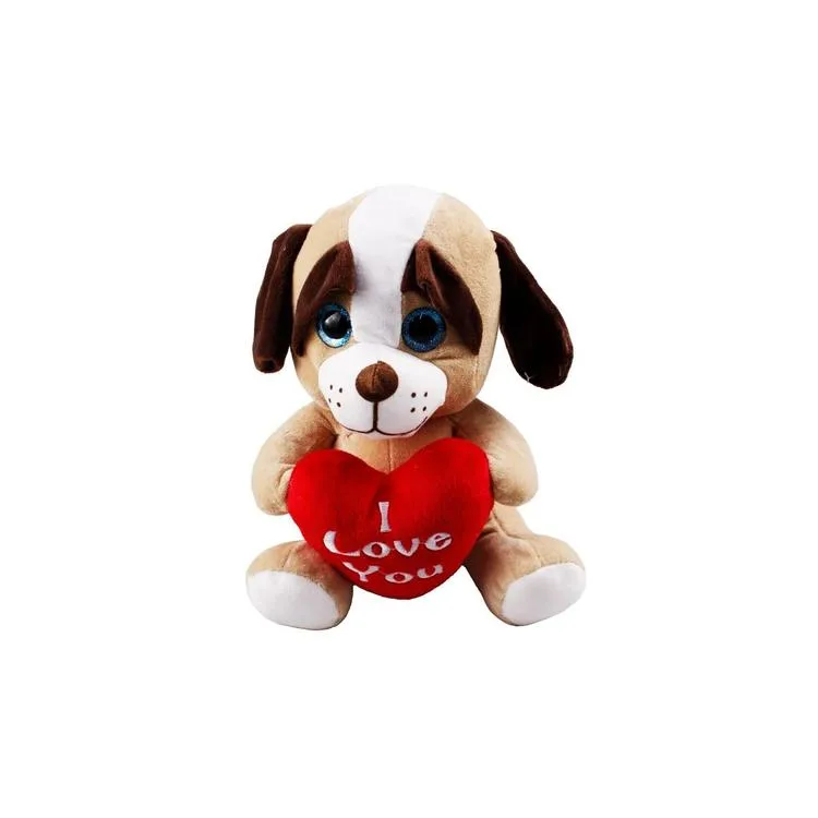 HALLEY PELUŞ PL62253 MAVİ GÖZLÜ KALPLİ KÖPEK 25CM.