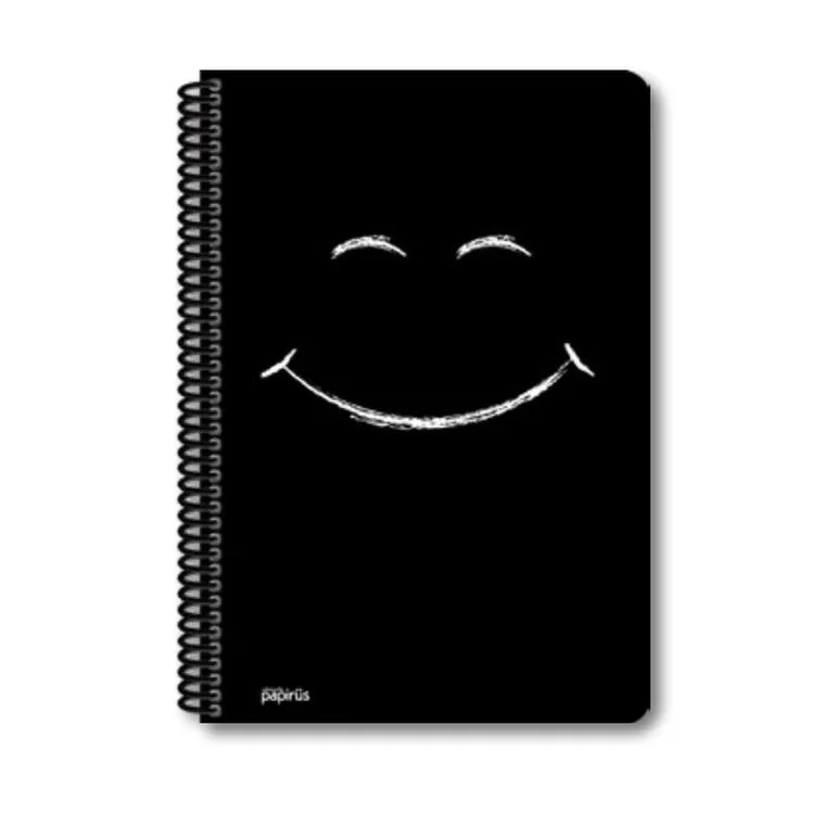 PAPİRÜS BLACK SERT KAPAK SPİRALLİ 16X23 120YP. KARELİ DEFTER