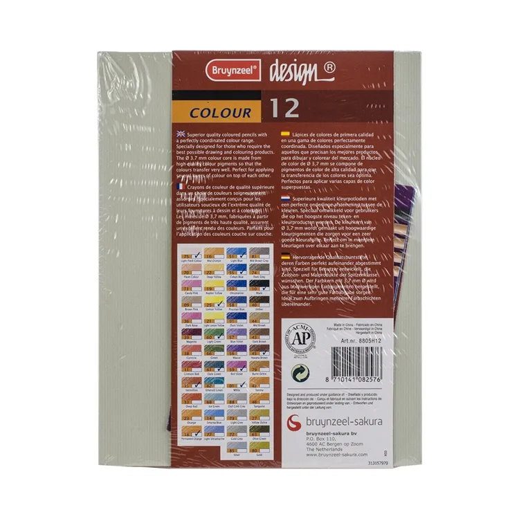 BRUYNZEEL DESING COLOUR KURU BOYA KALEM SETİ 12'Lİ LÜX KUTU - B8805H12