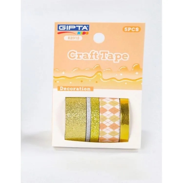 GIPTA K8918 CRAFT TAPE RENKLİ KAĞIT BANT 5'LI KUTULU - 2M