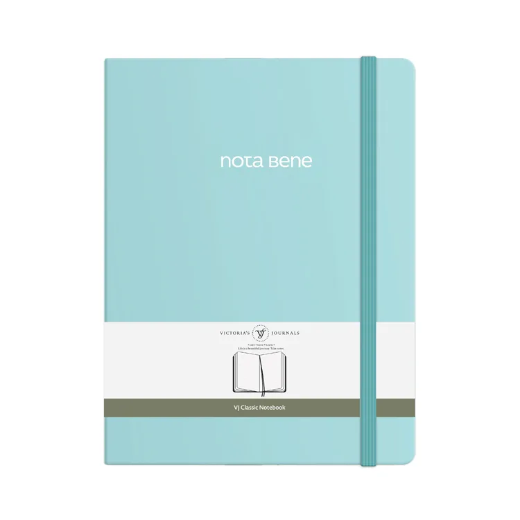 VICTORIA'S JOURNALS NOTE BENE 9216 CLASSIC NOTEBOOK SERT KAPAK 19x25cm 70gr.320 YP. ÇİZGİLİ DEFTER TURKUAZ