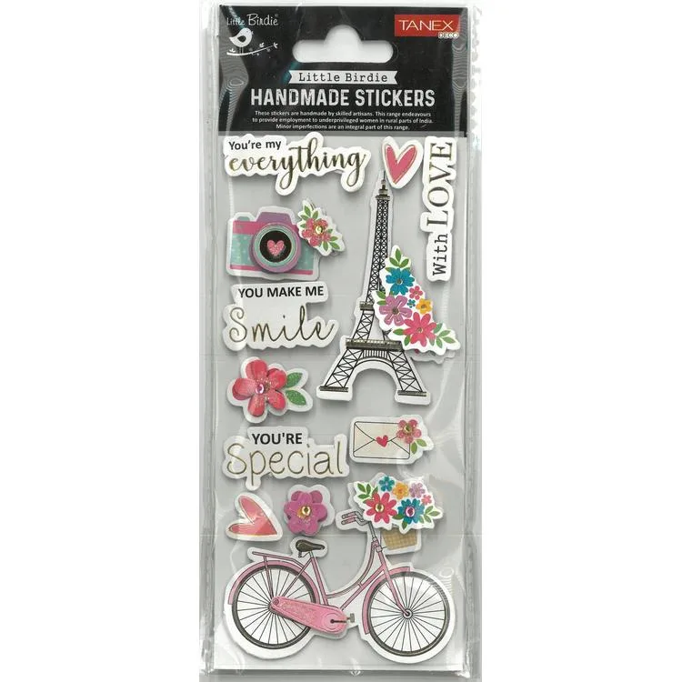 TANEX HANDMADE TNX-28003 DEKORATİF ETİKETLER - EYFEL KULESİ-2 SERİSİ STICKER - TEKLİ