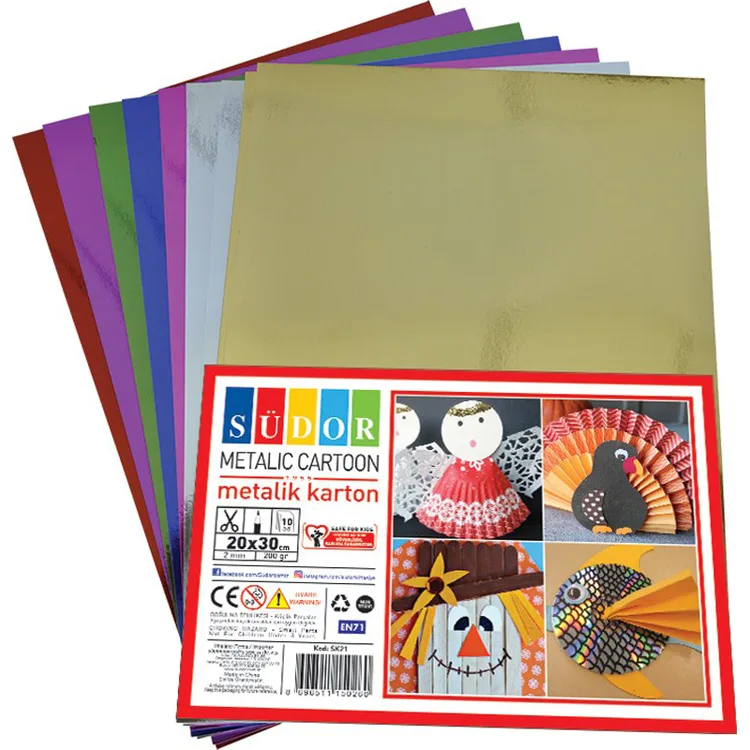 SÜDOR SK21 METALİK KARTON 250 GR 20X30 10 LU 5 RENK