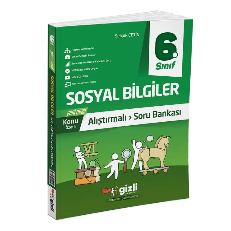 GİZLİ 6. SINIF SOSYAL BİLGİLER ALIŞTIRMALI SORU BANKASI - 2024