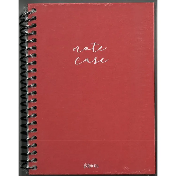 PAPİRÜS NOTE CASE SİMLİ SERT KAPAK SPİRALLİ 14X19 120YP. KARELİ DEFTER