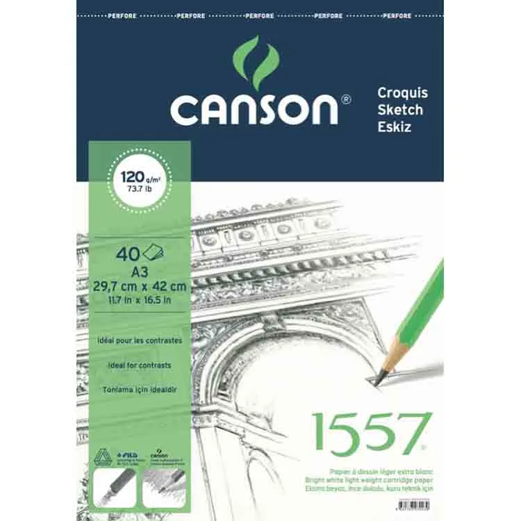 CANSON A3 1557 RESİM VE ÇİZİM BLOK 120 GR 40YP 120A340US