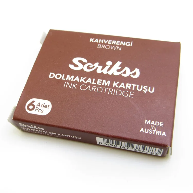 SCRIKSS DOLMA KALEM KARTUŞU 6'LI KAHVERENGİ