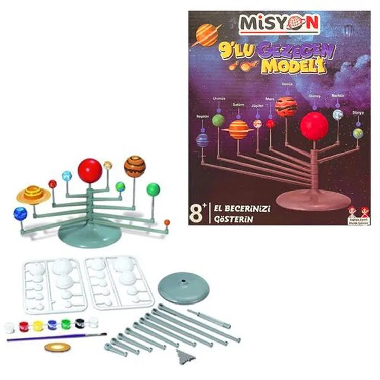 MİSYON MSY-08 GEZEGEN PLASTİK BOYAMALI MODEL YAPIM SETİ 9'LU KUTULU 8+