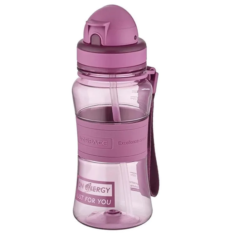 UZSPACE PİPETLİ SİLİKON GÖVDE MATARA TRITAN 5023 300 ML PLUM RED