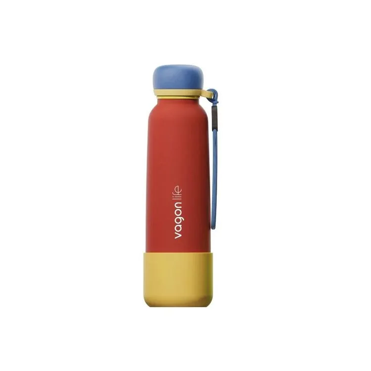 VAGONLİFE ÇELİK PİPETLİ KULLANIM İP EL ASKILI MATARA/TERMOS VGN1106 750ML - KIRMIZI