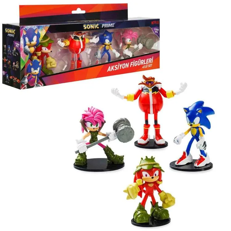 NECOTOYS SON6040 SONIC PRIME 4'LÜ DELUXE AKSİYON FİGÜR SETİ 3+