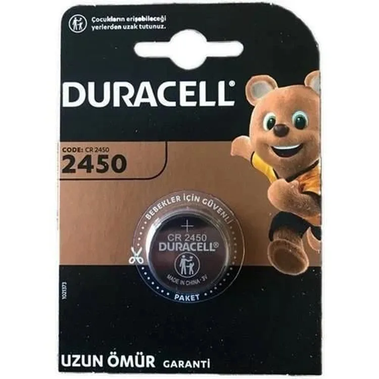 DURACELL DÜĞME PİL 3 VOLT 2450 TEKLİ