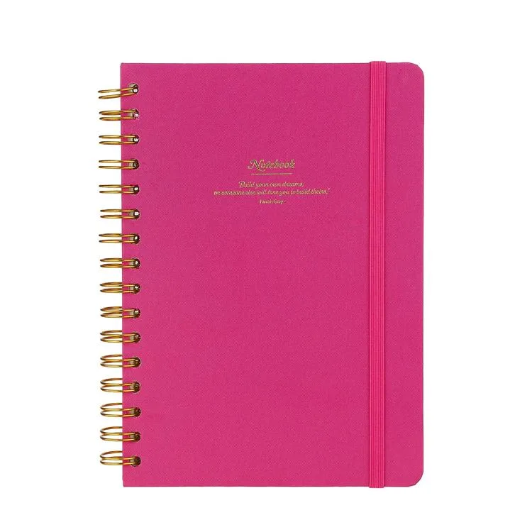 VICTORIA'S JOURNALS 1607 CANVAS SERT KAPAK A5 100gr.160 SYF. NOKTALI DEFTER FUŞYA