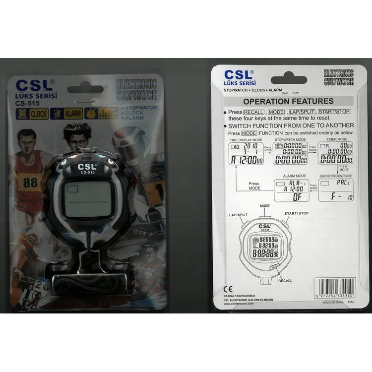 CSL CS-515 KRONOMETRE LÜKS SERİ TEKLİ KARTELA - SİYAH