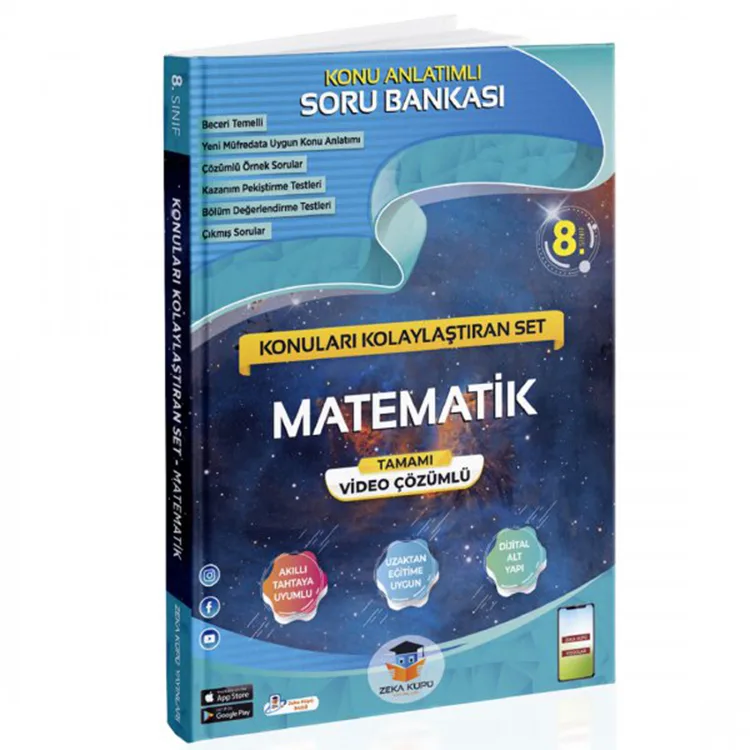 ZEKA KÜPÜ 8. SINIF MATEMATİK KONULARI KOLAYLAŞTIRAN KONU ANLATIMLI SORU BANKASI