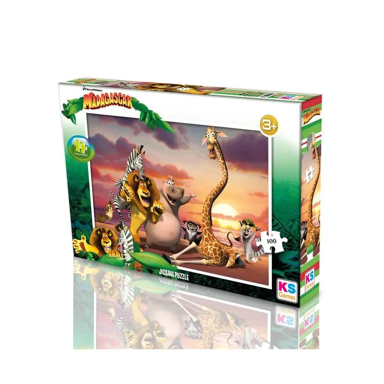 KS GAMES MG714 MADAGASCAR 34x48cm YAPBOZ/PUZZLE 100 PARÇA