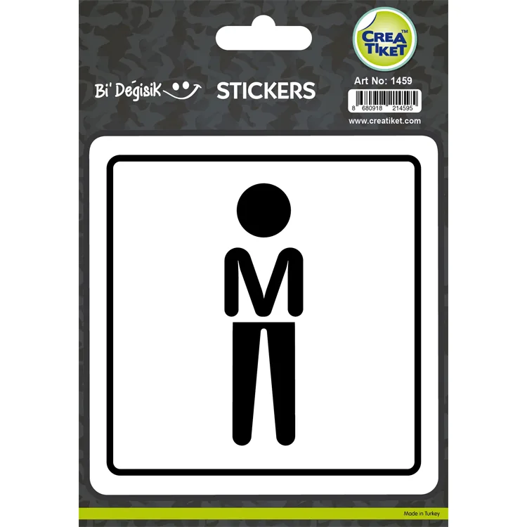 CREA Bİ' DEĞİŞİK STICKER - M WC İŞARETİ ERKEK 1459