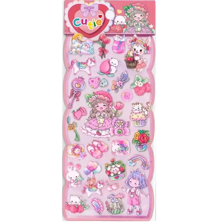 TANEX KIDS TNX-28899 DEKOTARİF ETİKETLER - KABARTMALI SEVİMLİ KIZ - 1 ADET