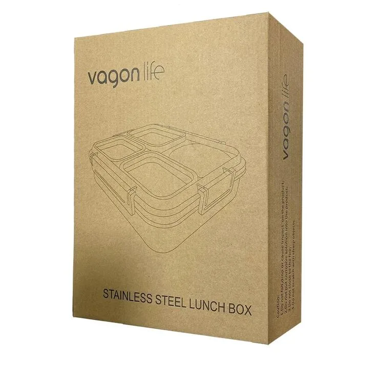 VAGONLİFE ÇELİK YEMEK KABI TEK KATLI 4 BÖLMELİ 1200 ML - LUNCH BOX XC-7080