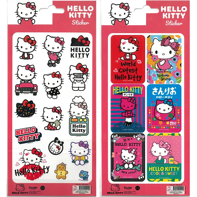 HELLO KİTTY/KUROMİ KAĞIT STİCKER 2'Lİ SET
