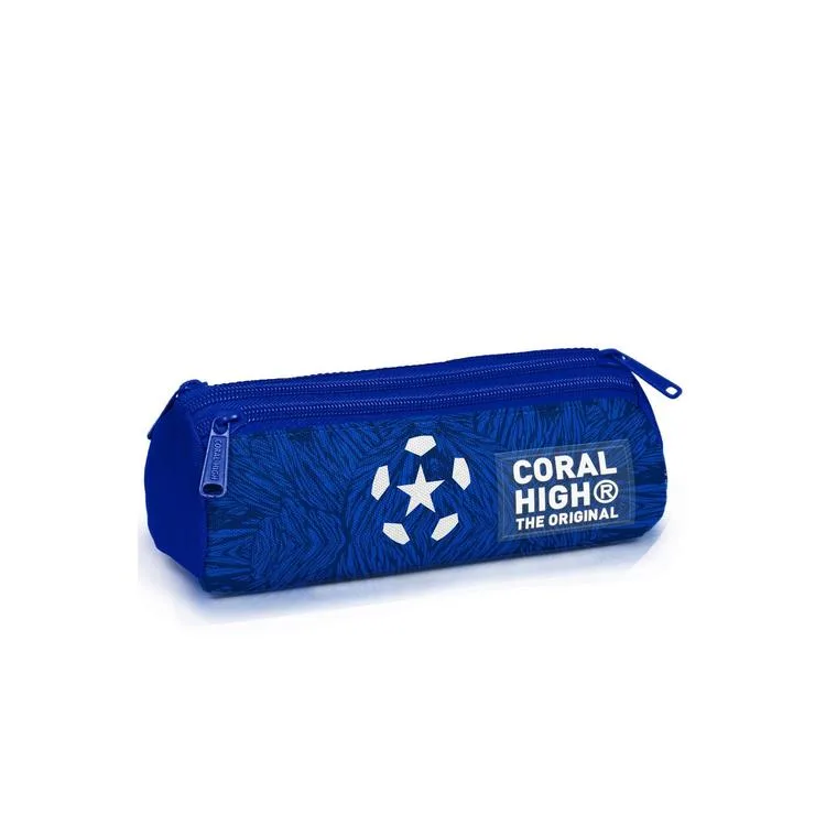 CORAL HIGH 11197 KIDS LACİVERT SAKS FUTBOL DESENLİ ÜÇ BÖLMELİ KALEM ÇANTASI
