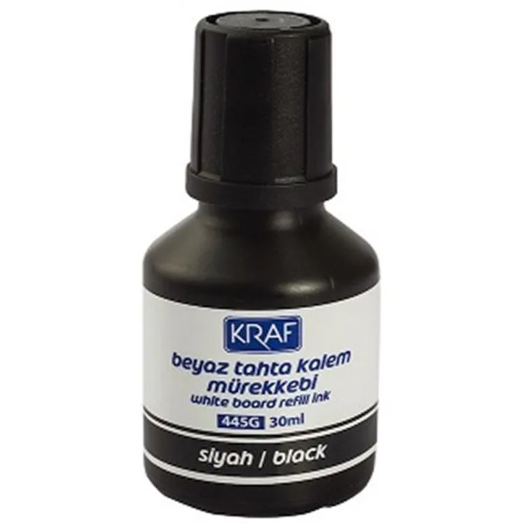 KRAF 445G BEYAZ TAHTA KALEM MÜREKKEBİ SİYAH 30ML.