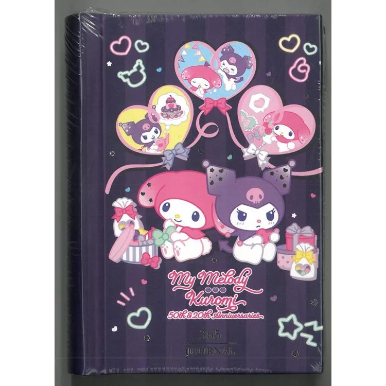 VICTORIA'S JOURNALS 525-1986 MY MELODY & KUROMİ A7 80 GR. SERT KAPAK 365 GÜN GÜNLÜK/AJANDA ÇİZGİLİ DEFTER