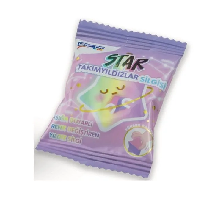 GIPTA K2344 STAR TAKIM YILDIZLAR YILDIZ ŞEKİLLİ RENK DEĞİŞTİREN RENKLİ SİLGİ - TEKLİ