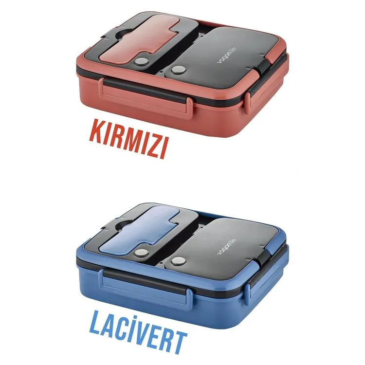VAGONLİFE ÇELİK YEMEK KABI 3 HAZNELİ LUNCH BOX BL10164 1000 ML