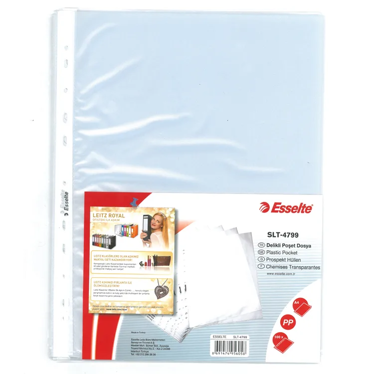 ESSELTE POŞET DOSYA A4 11 DELİKLİ E-4799 100'LÜ