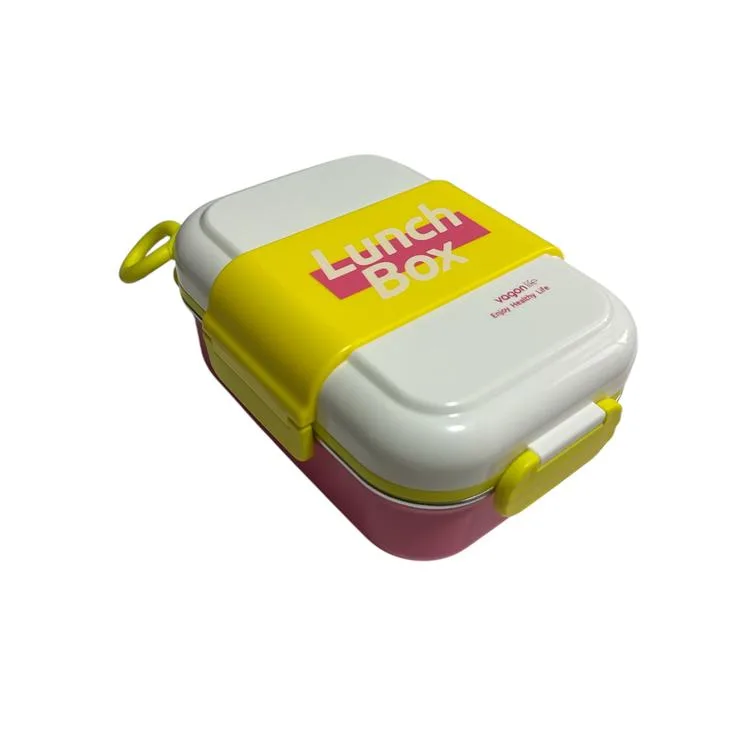 VAGONLİFE PASLANMAZ ÇELİK YEMEK KABI 2 KATLI BÖLMELİ 500 ML - LUNCH BOX VGN6746 - PEMBE