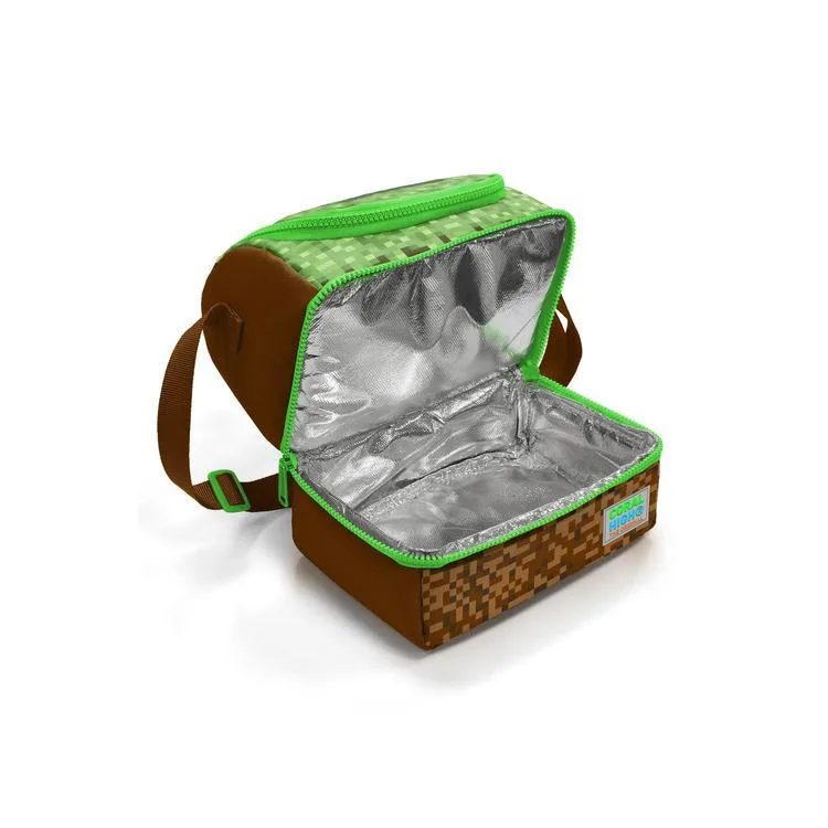 CORAL HIGH 37217 KIDS YEŞİL KAHVERENGİ HIGH CRAFT DESENLİ THERMO İKİ KATLI BESLENME ÇANTASI