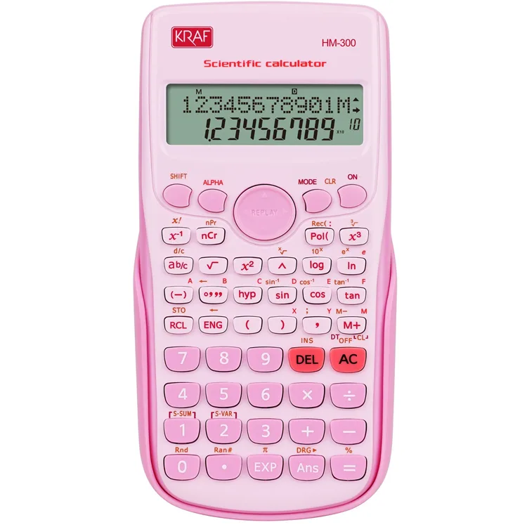 KRAF 240 FONKSİYONLU BİLİMSEL HESAP MAKİNESİ HM-300 PK PEMBE