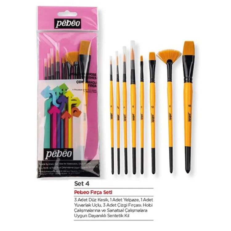 PEBEO SET-4 8'Lİ KARMA FIRÇA SETİ