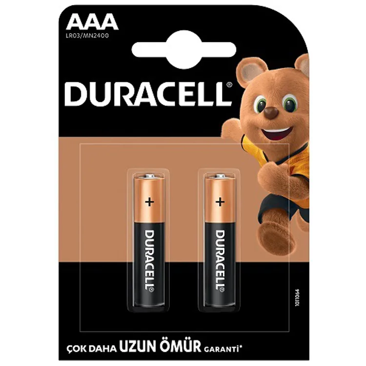 DURACELL AAA İNCE KALEM PİL 2'Lİ KART
