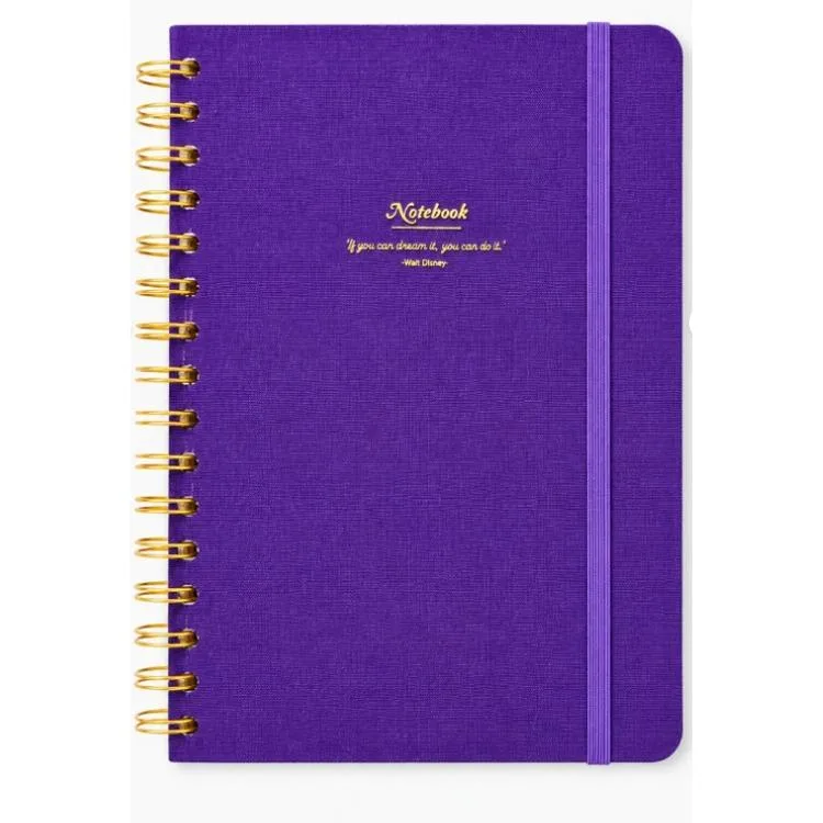 VICTORIA'S JOURNALS 1606 CANVAS SERT KAPAK A5 100gr.160 SYF. NOKTALI DEFTER MOR