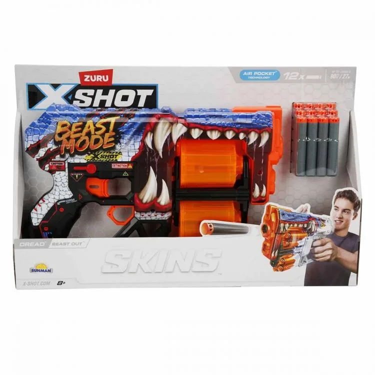 SUNMAN ZURU 36517P X-SHOT DREAD SÜNGER ATAN SİLAH 12 MERMİ