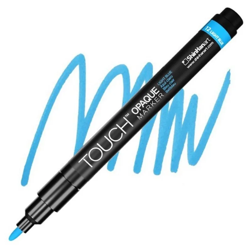 TOUCH OPAQUE SU BAZLI MARKER KALEM 0.8-1.3mm - FINE PACK LIGHT BLUE 12 - SH8613003-2006