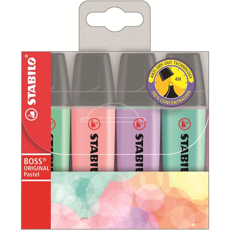 STABILO BOSS FOSFORLU KALEM PASTEL 4'LÜ PAKET